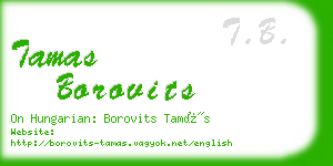 tamas borovits business card